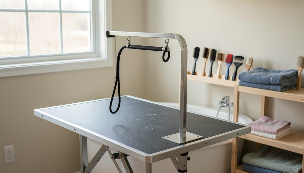 The grooming table before the first appointment.